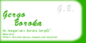 gergo boroka business card